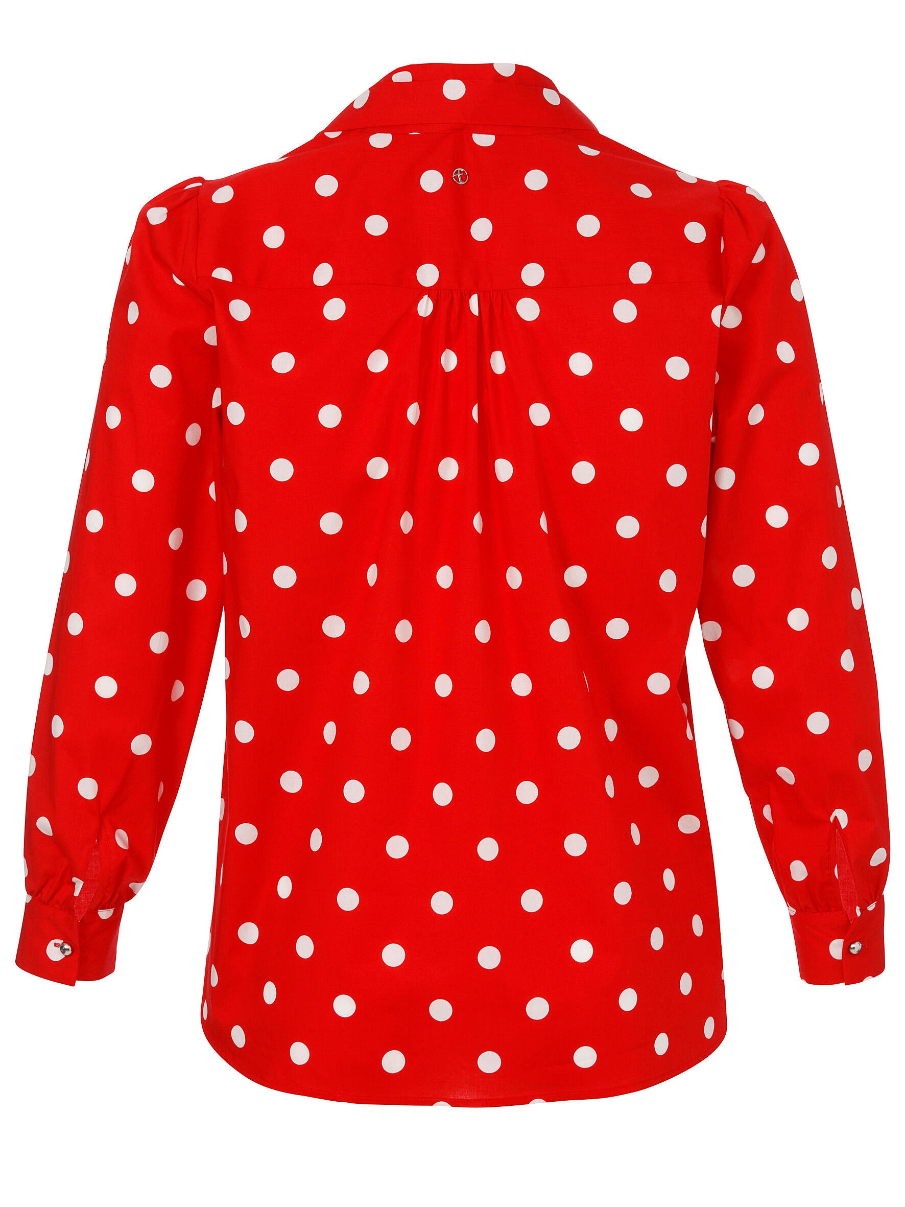 Schluppenbluse aus Baumwolle - 354954-red / offwhite - Rot