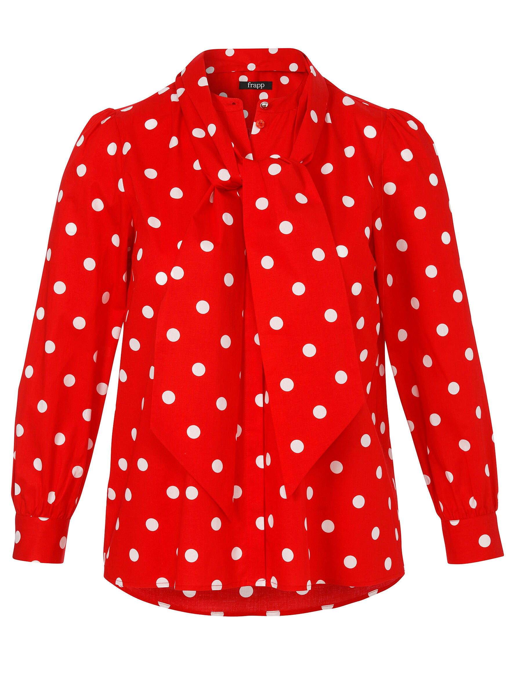 Schluppenbluse aus Baumwolle - 354954-red / offwhite - Rot