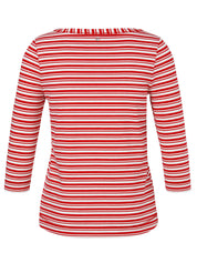 Langarmshirt gestreift aus Baumwolle - 354954-red / offwhite - Rot