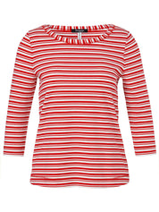 Langarmshirt gestreift aus Baumwolle - 354954-red / offwhite - Rot