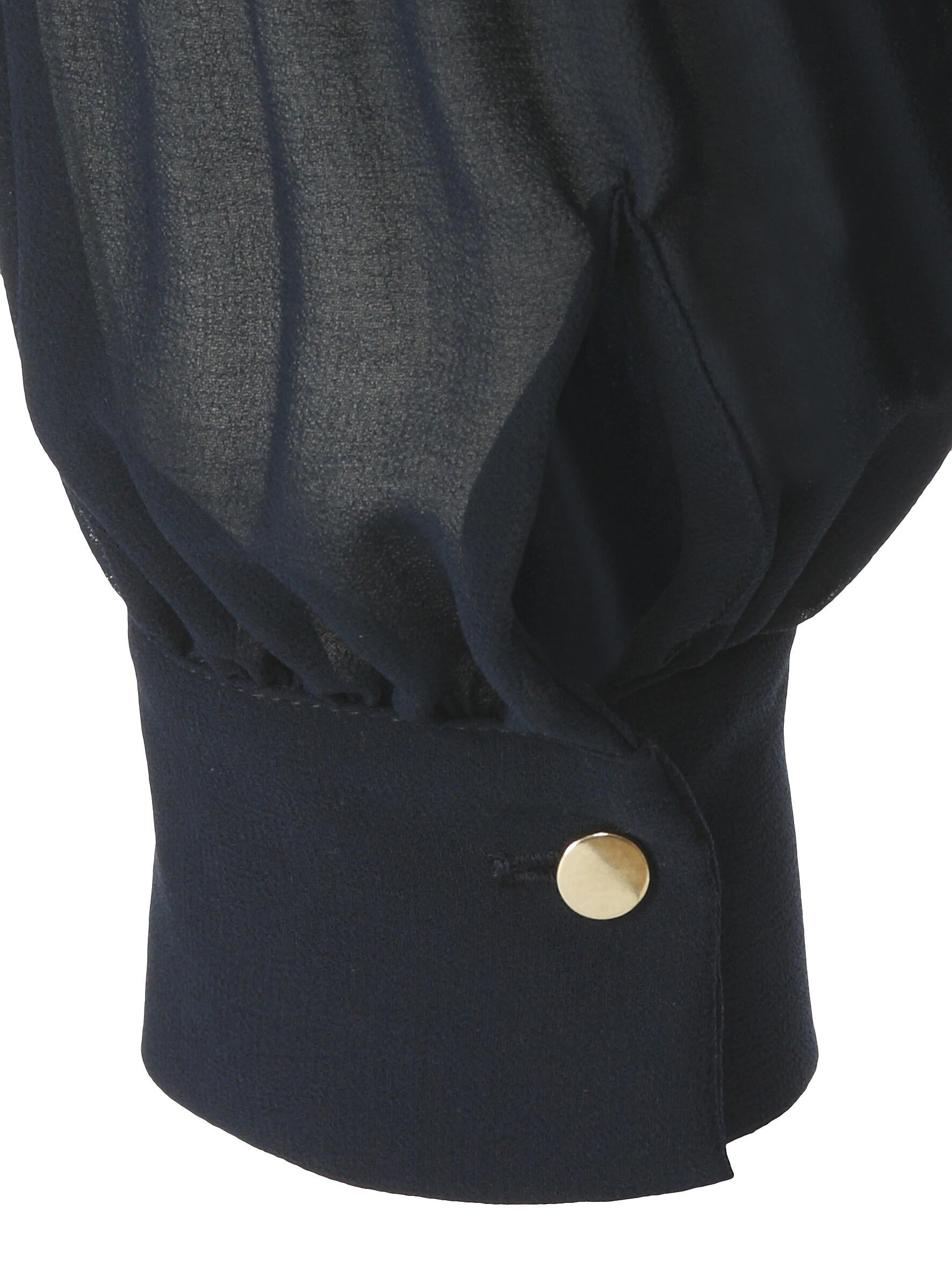 Plisseebluse mit V-Ausschnitt - 814-navy - Blau