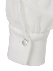 Plisseebluse mit V-Ausschnitt - 954-offwhite - Weiß