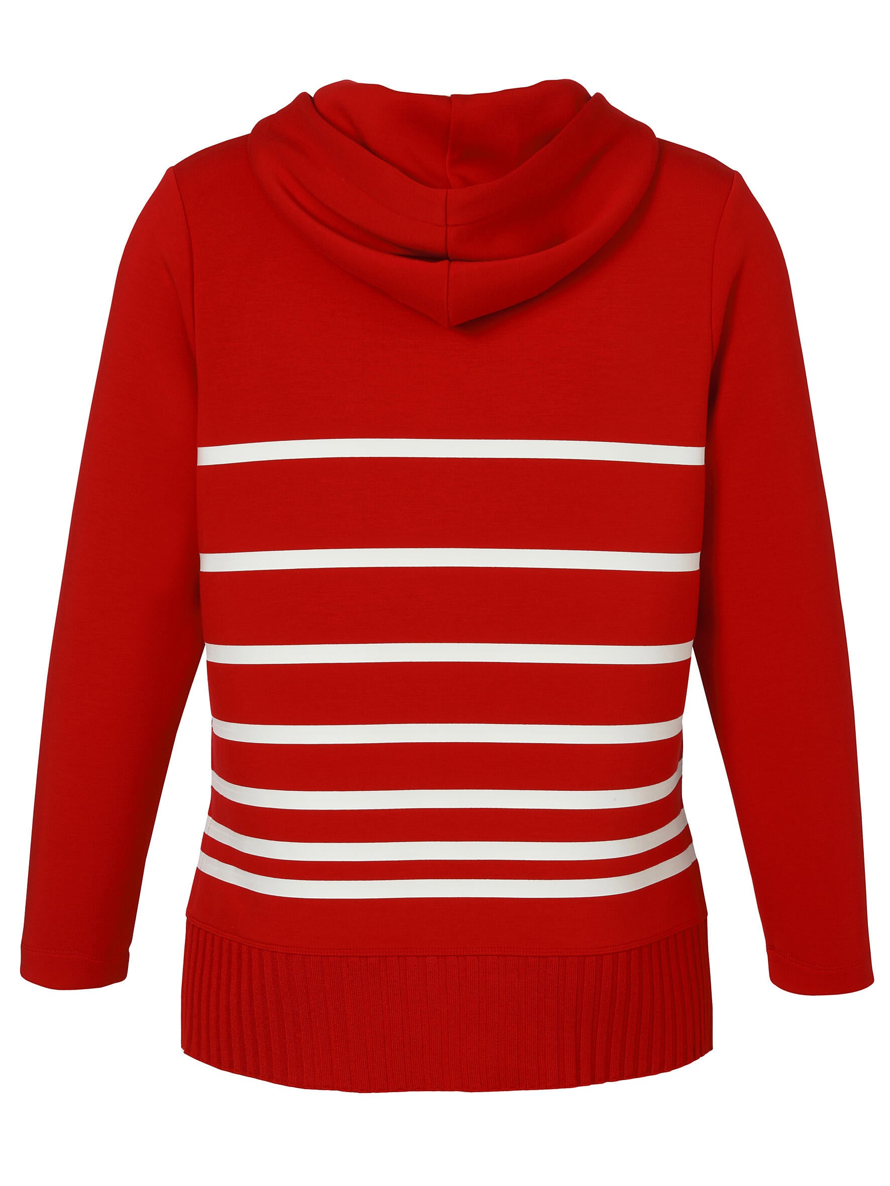 Sweatshirt aus Viskosemix - 354954-red / offwhite - Rot