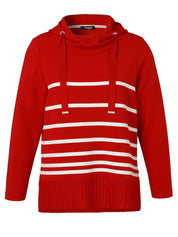 Sweatshirt aus Viskosemix - 354954-red / offwhite - Rot