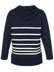 Sweatshirt aus Viskosemix - 814954-navy / offwhite - Blau