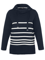 Sweatshirt aus Viskosemix - 814954-navy / offwhite - Blau