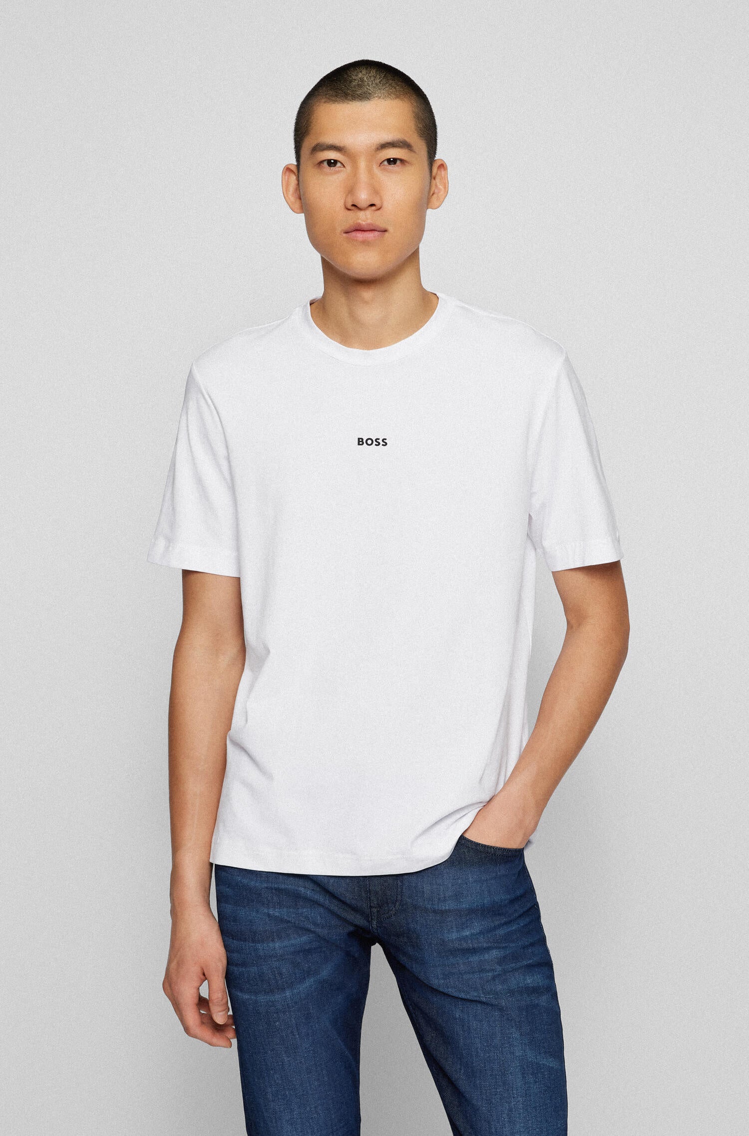 T-Shirt aus Baumwolle - 100-White - Weiß