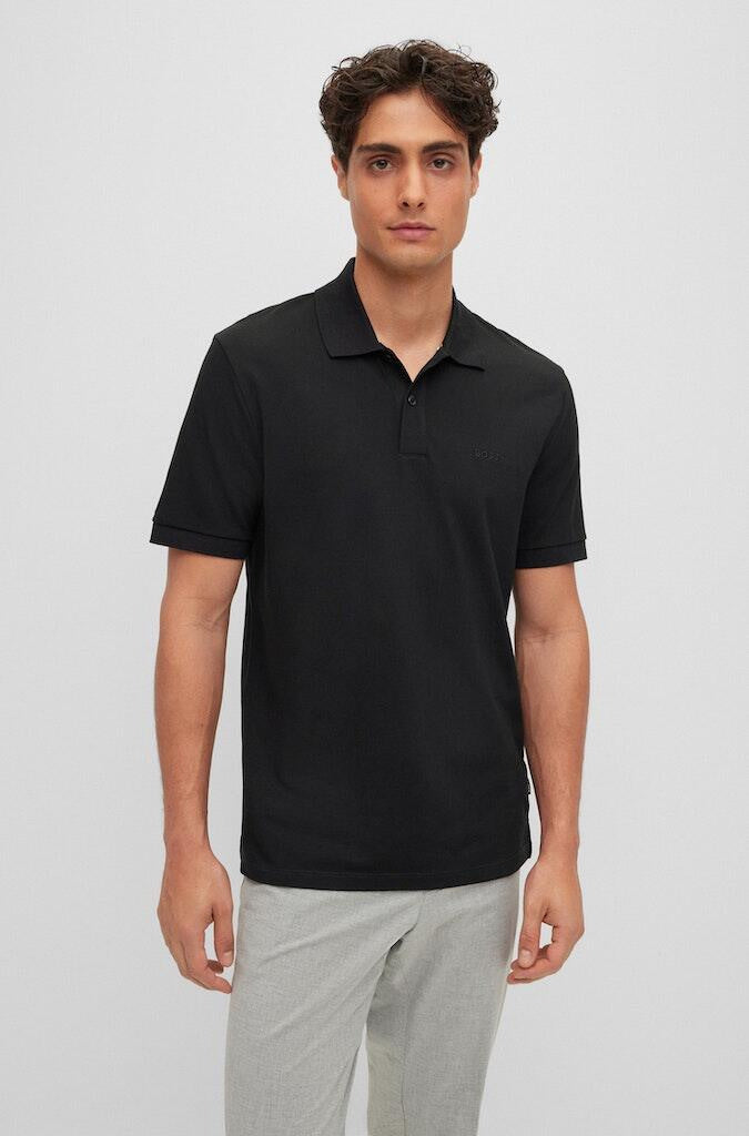 Poloshirt aus Baumwolle - 001-Black - Schwarz