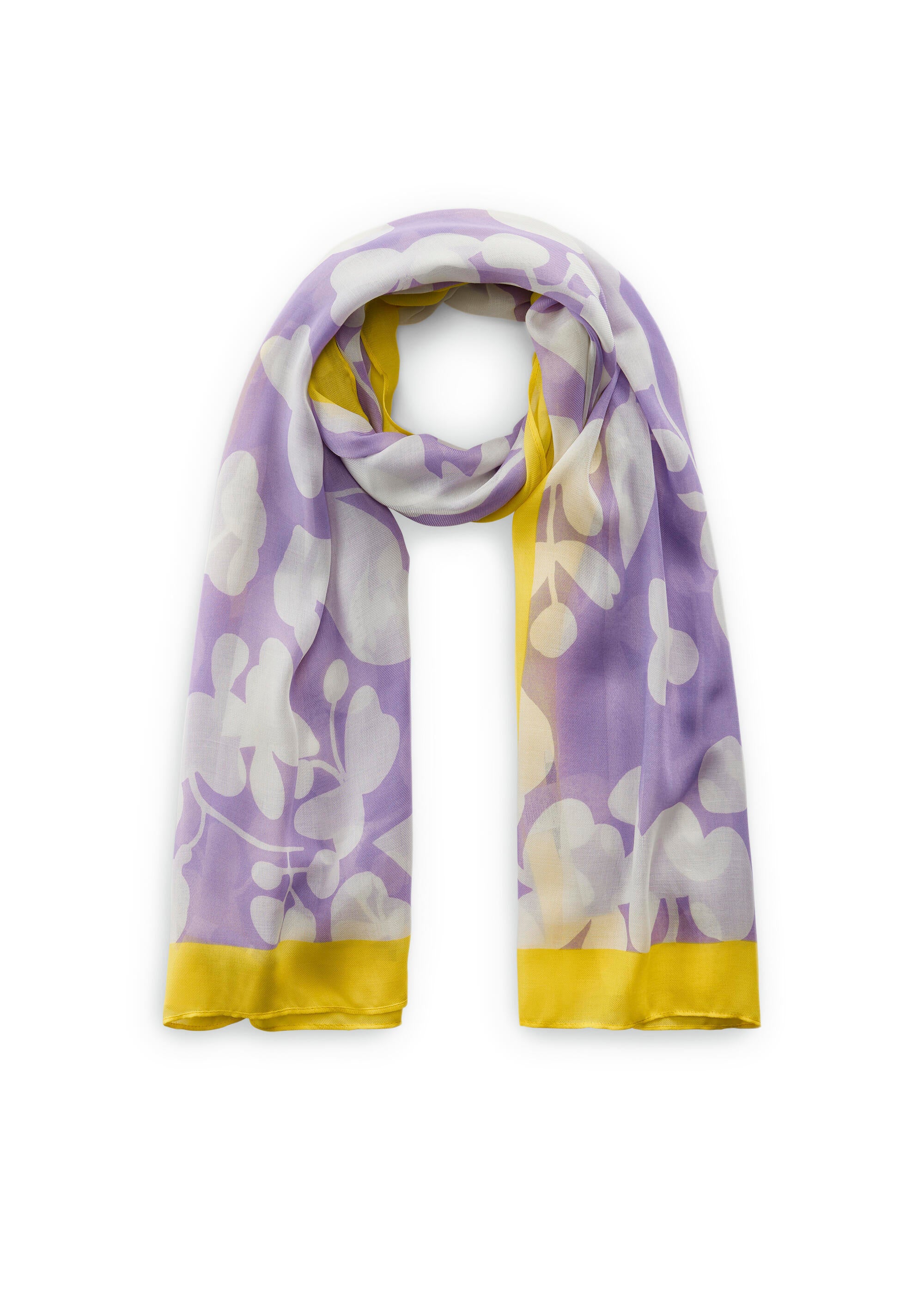 Softer Schal mit Blumenmuster - LIL2 - Violett | Gelb