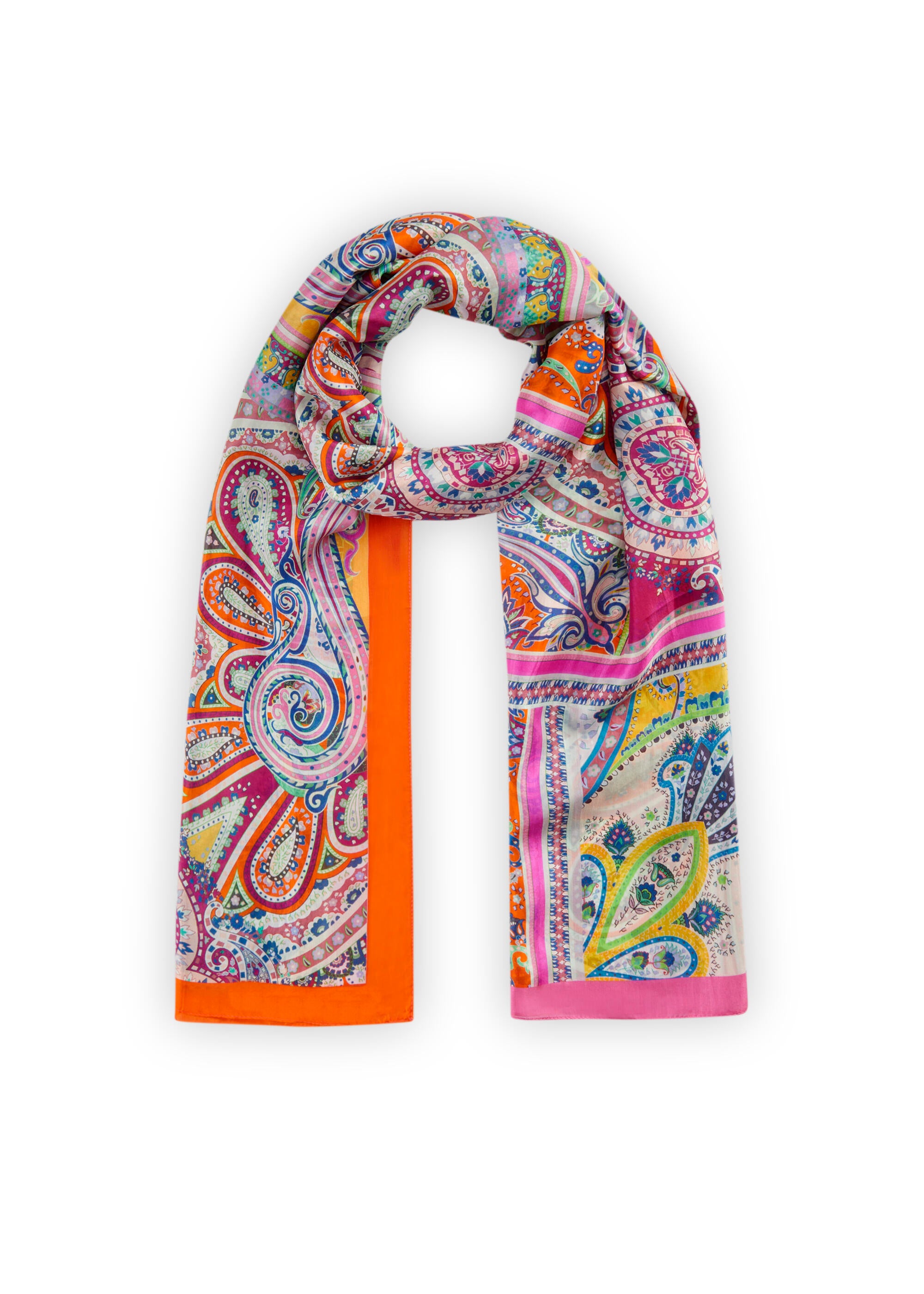 Seidenschal mit Paisleymuster - PIN2 - Pink