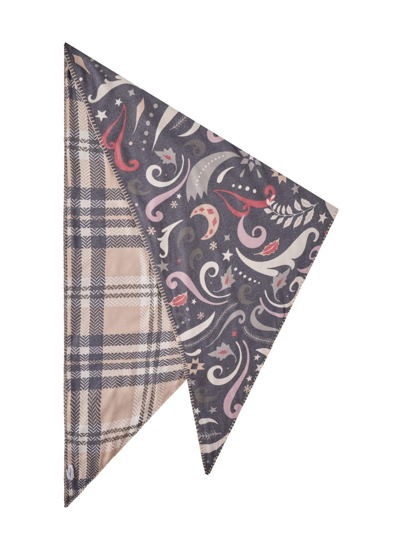 Dreieckstuch mit winterlichen Motiven - BLK2 - Schwarz