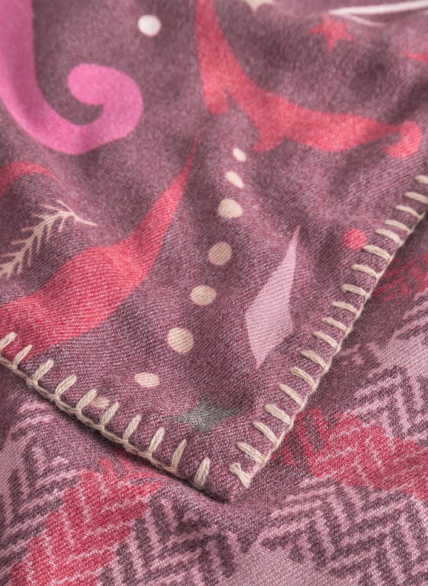 Dreieckstuch mit winterlichen Motiven - RED3 - Rot