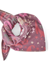 Dreieckstuch mit winterlichen Motiven - RED3 - Rot