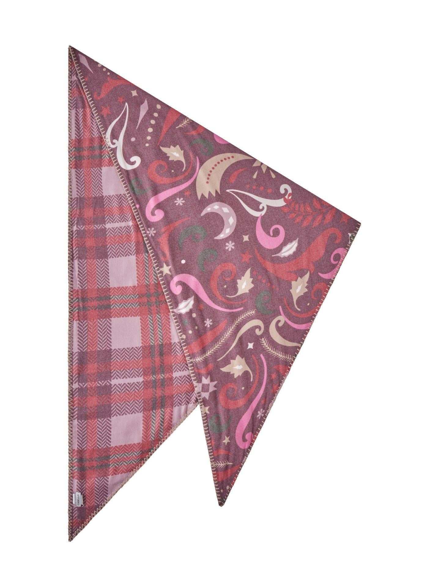 Dreieckstuch mit winterlichen Motiven - RED3 - Rot