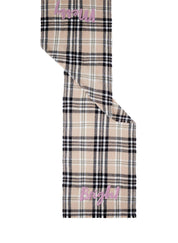 Schal mit Strickerei - BEI2 - Beige