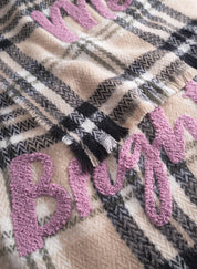 Schal mit Strickerei - BEI2 - Beige