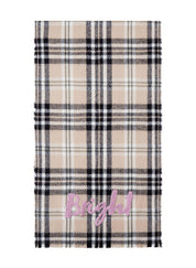 Schal mit Strickerei - BEI2 - Beige