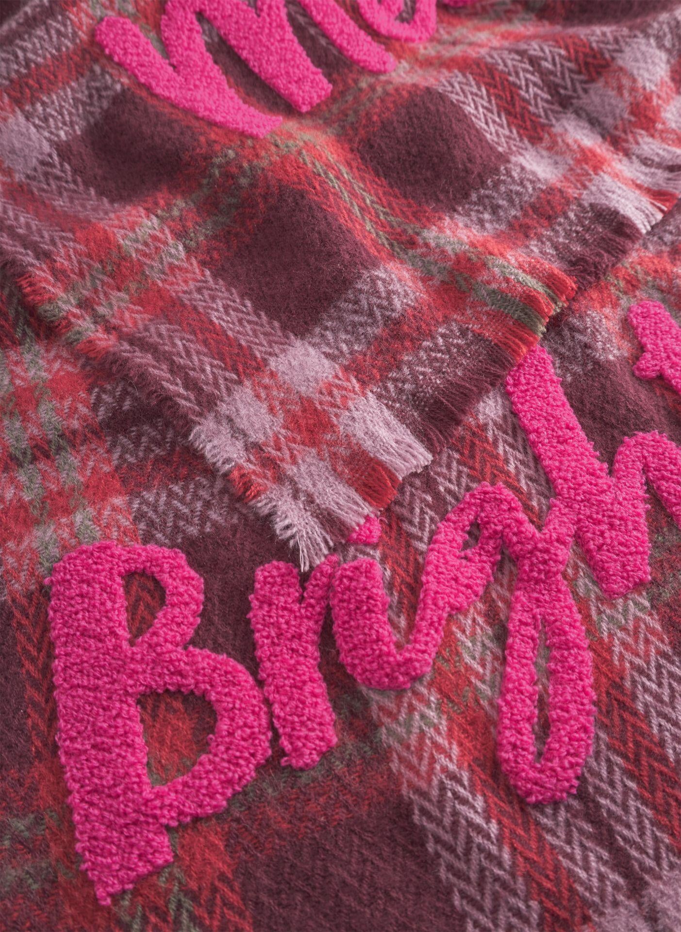 Schal mit Strickerei - RED3 - Rot