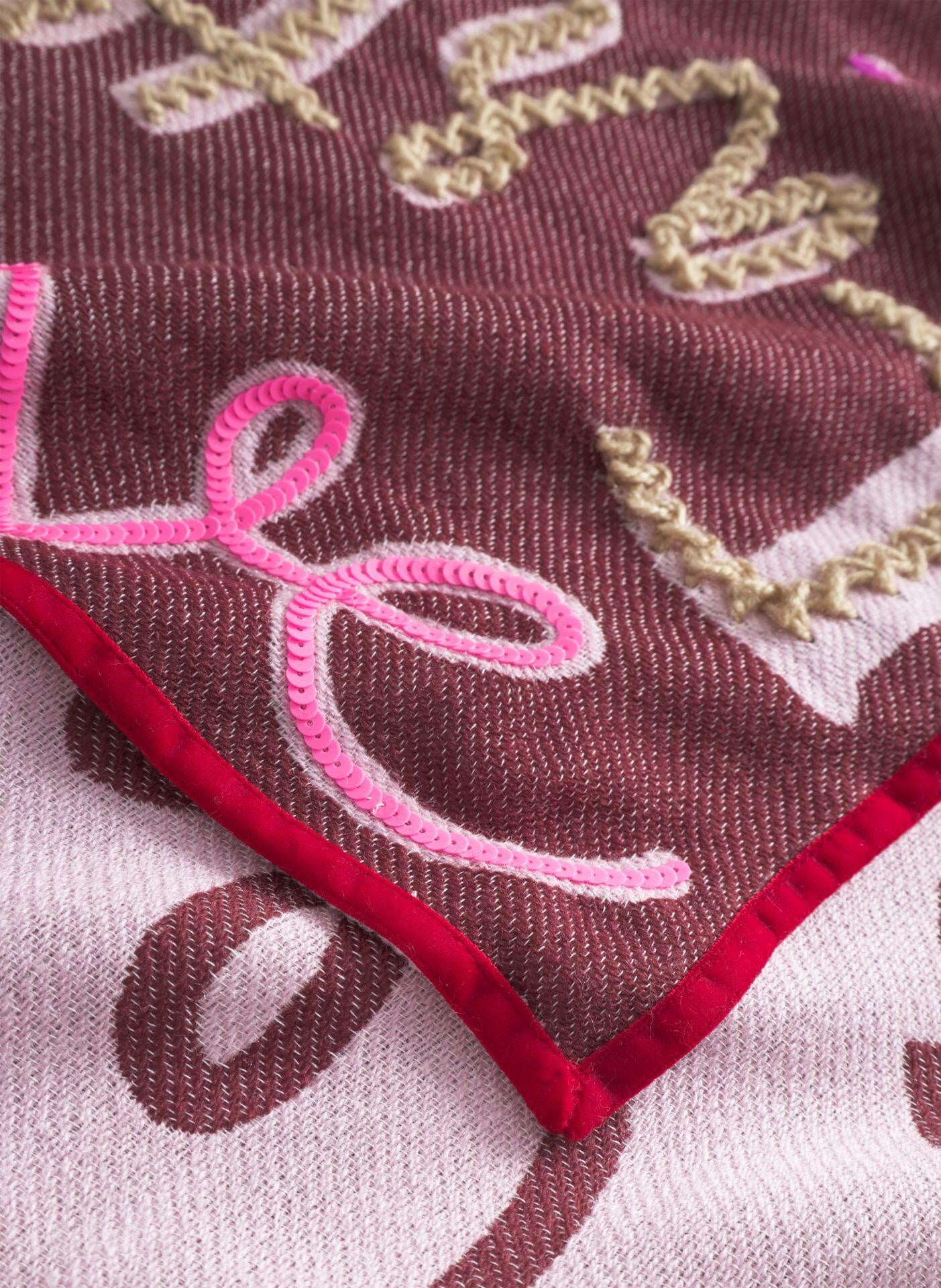 Dreieckstuch mit LOVE-Motiven - RED3 - Rot