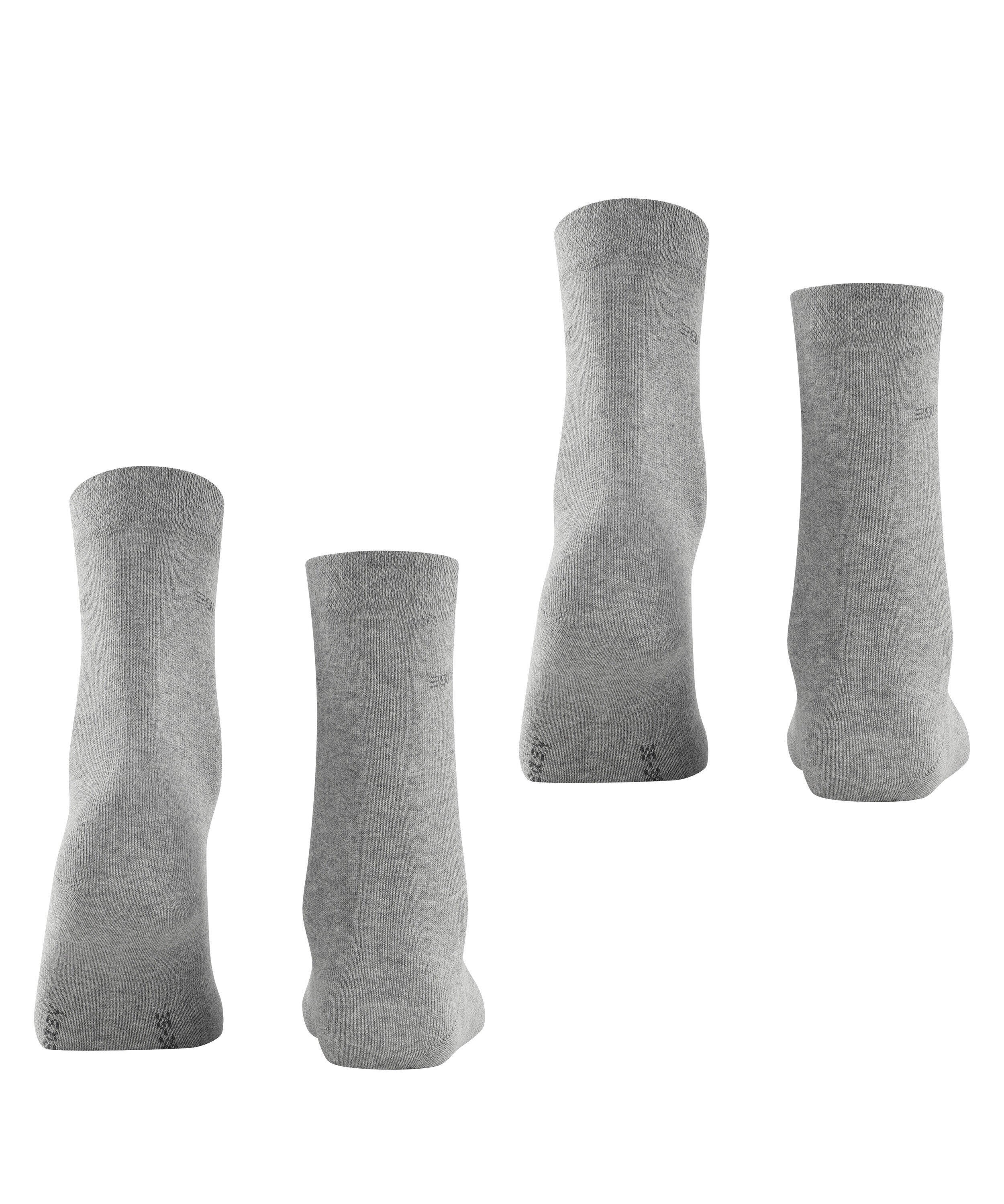 2er-Pack Socken - 3390 light greymel. - Grau