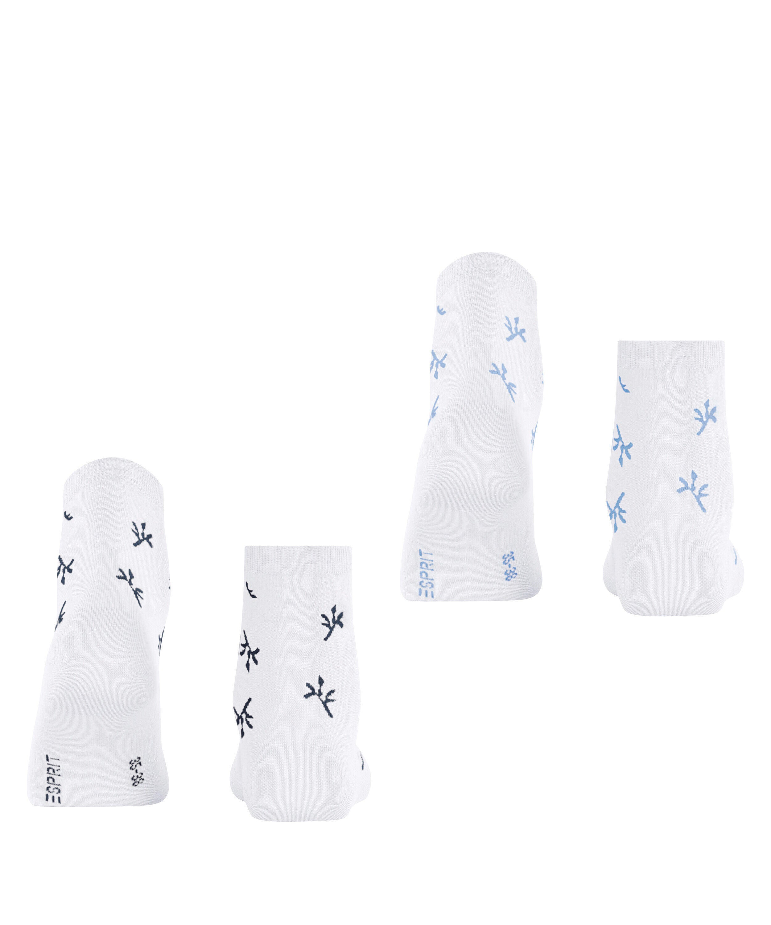 2er-Pack Socken mit Blumenmuster - 0030 sortiment - Weiß