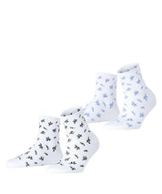 2er-Pack Socken mit Blumenmuster - 0030 sortiment - Weiß