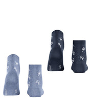2er-Pack Socken mit Blumenmuster - 0040 sortiment - Violett