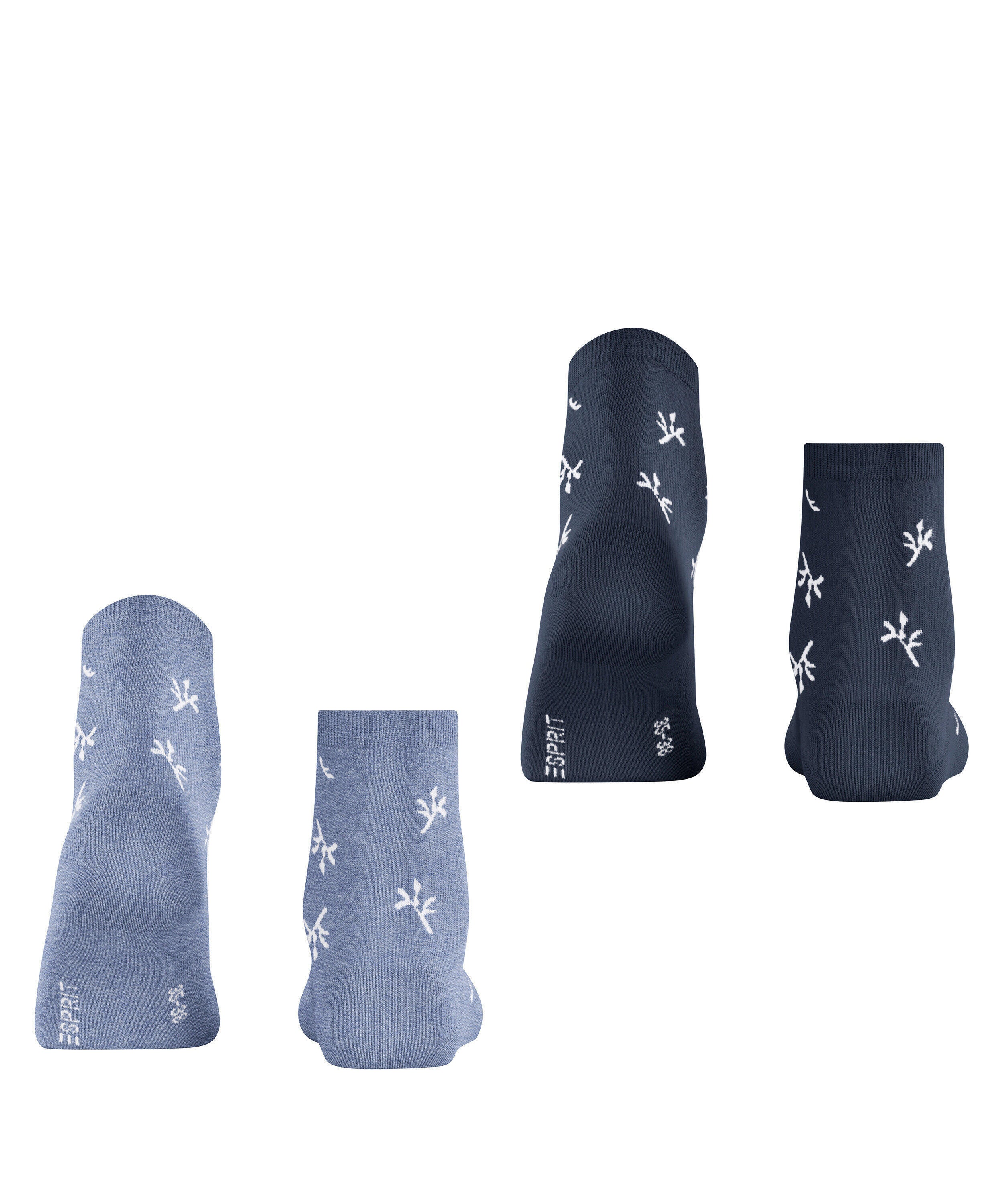 2er-Pack Socken mit Blumenmuster - 0040 sortiment - Violett