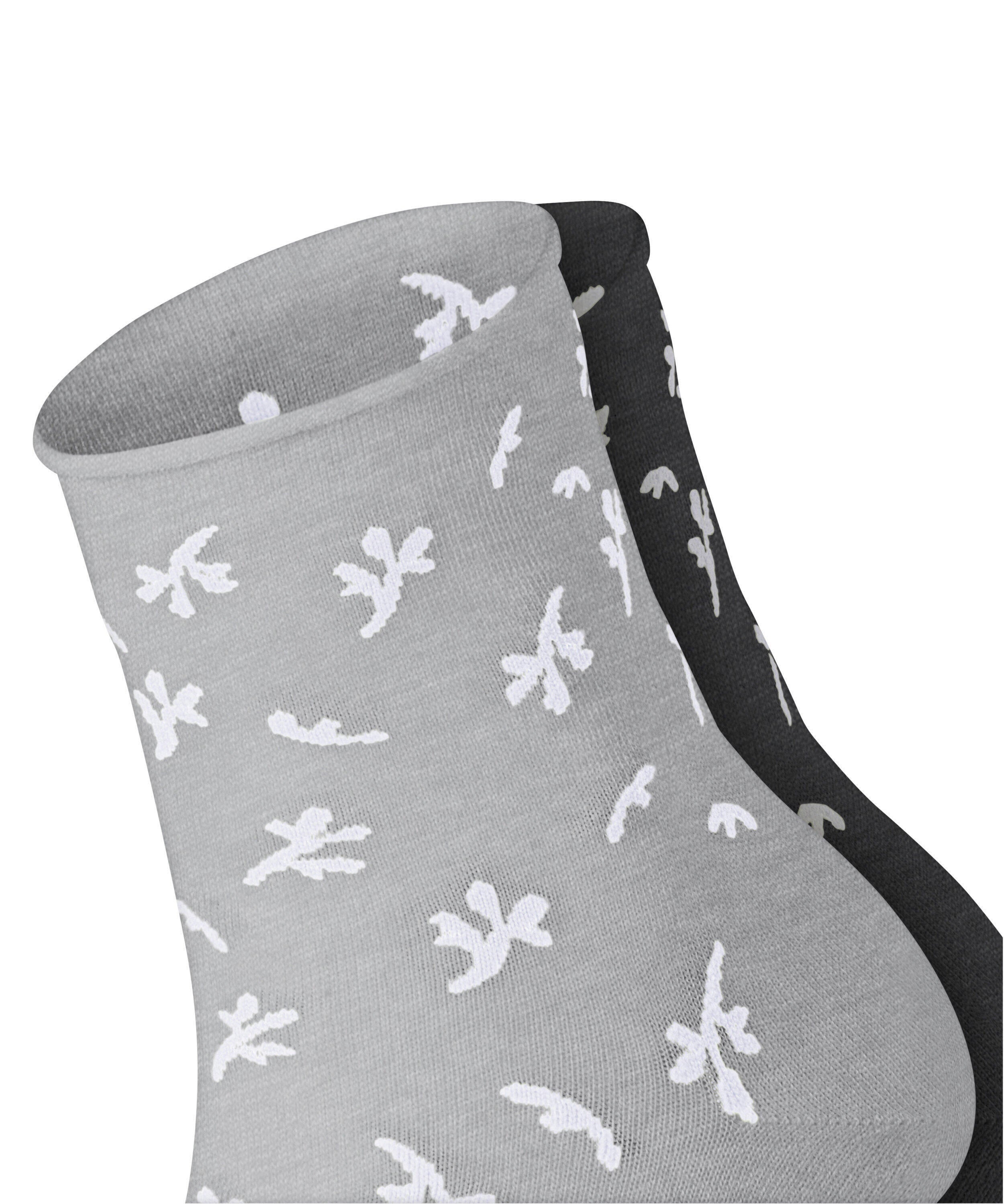 2er-Pack Socken mit Blumenmuster - 0050 sortiment - Grau