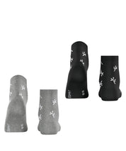 2er-Pack Socken mit Blumenmuster - 0050 sortiment - Grau
