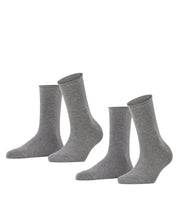 2er-Pack Socken - 3390 light greymel. - Grau