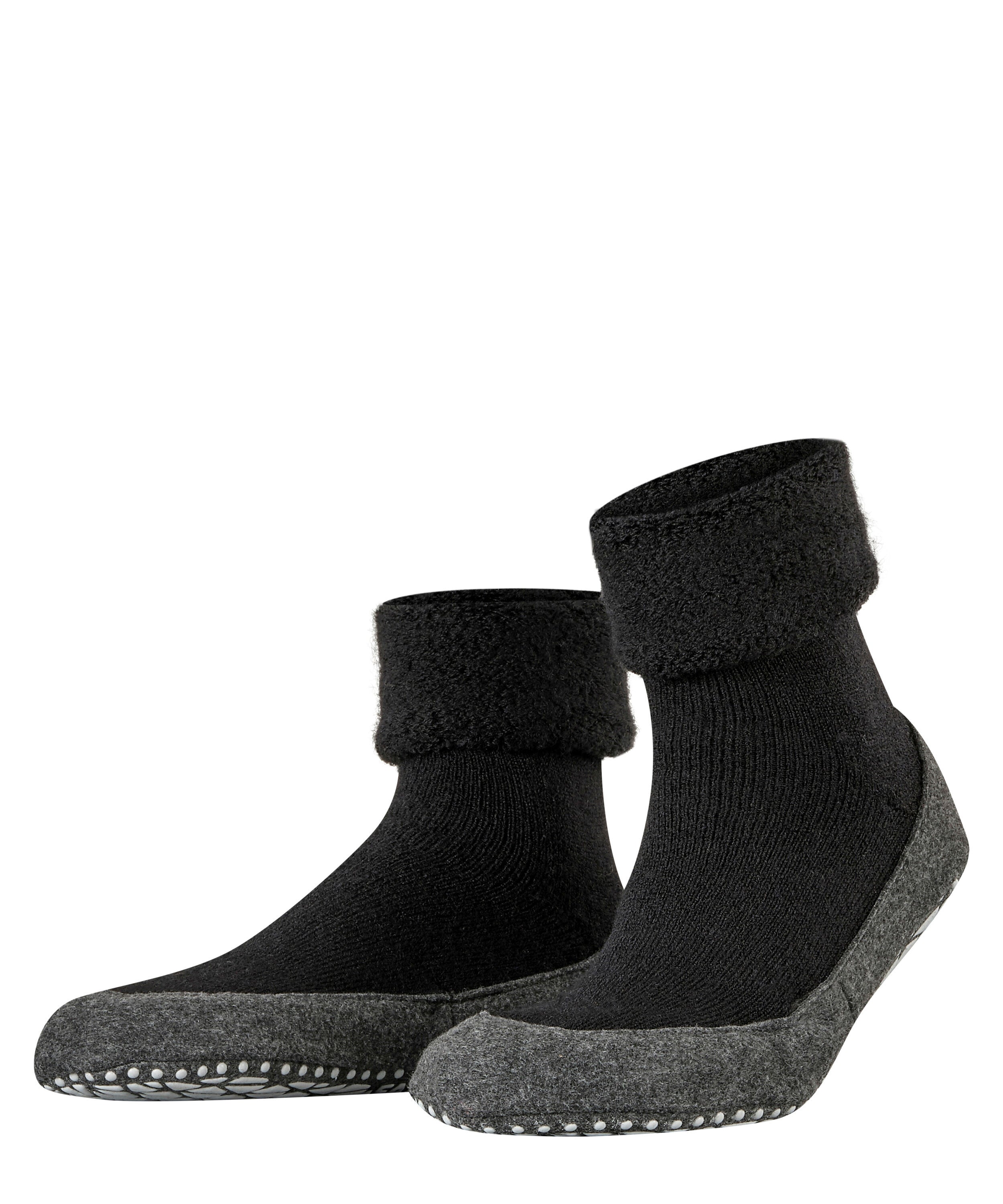 Hausschuhsocken aus Schurwolle - 3000 black - Grau | Schwarz