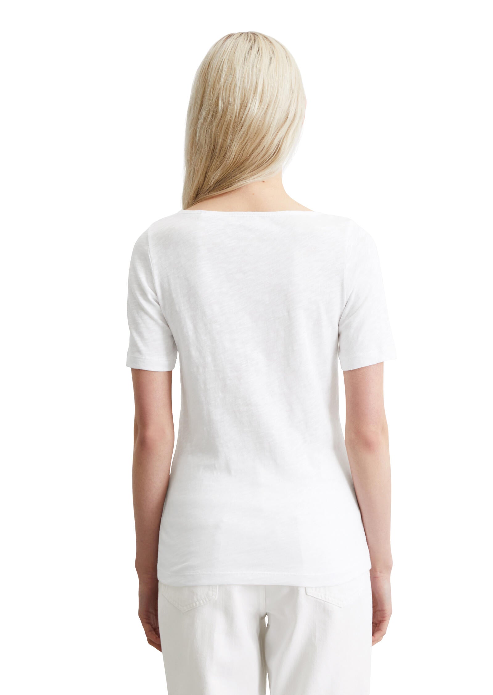T-Shirt aus Baumwolle - 100-white - Weiß