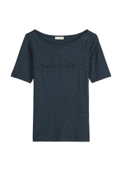 T-Shirt aus Baumwolle - 886-muted blue - Blau
