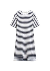 Jerseykleid gestreift Midi - F26-multi/ muted blue - Weiß | Blau