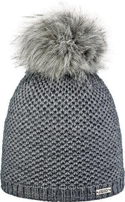 Strickmütze mit Bommel - 120-anthra - Grau