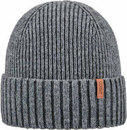 Strickmütze aus Merinowollmix - 145-grau - Grau