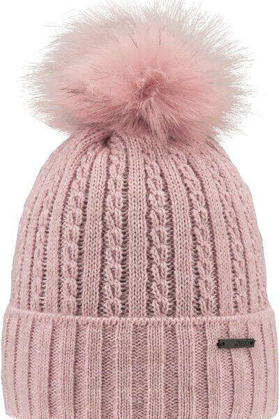 Strickmütze mit Bommel - 480-rosa - Rosa