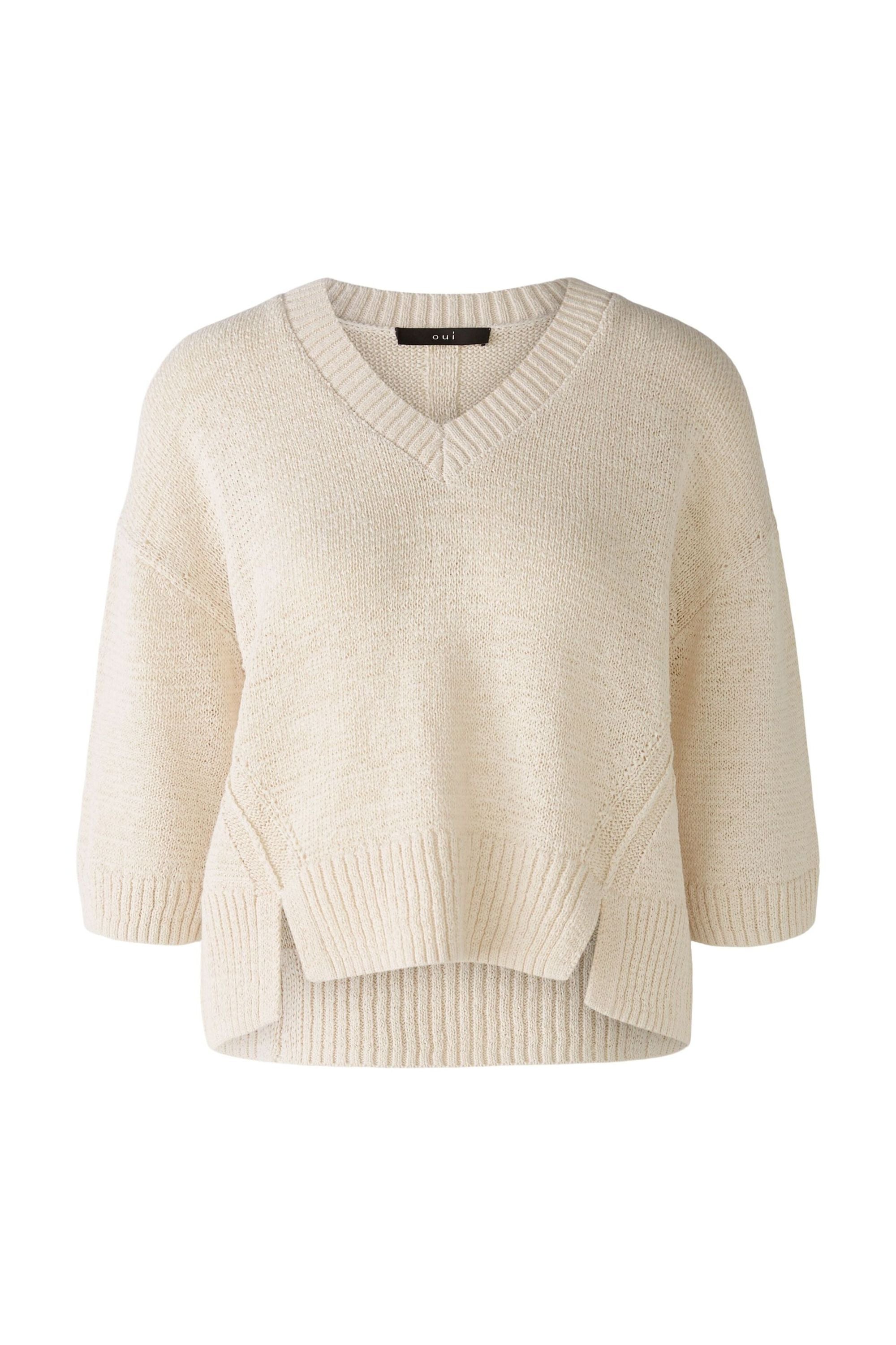 Strickpullover aus Baumwollmix - 7038 - Beige