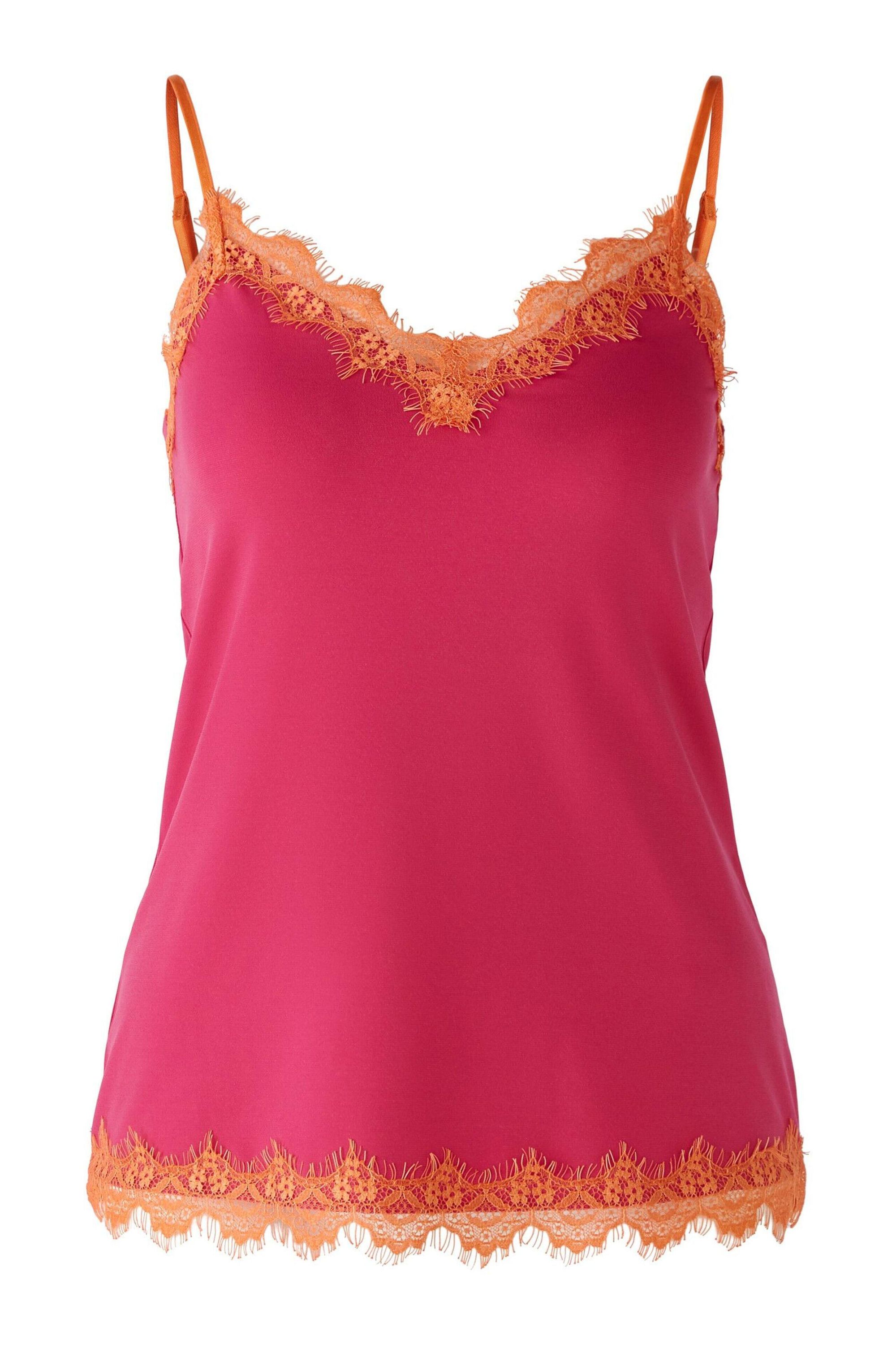 Top mit Spitzendetails - 0302 - Pink