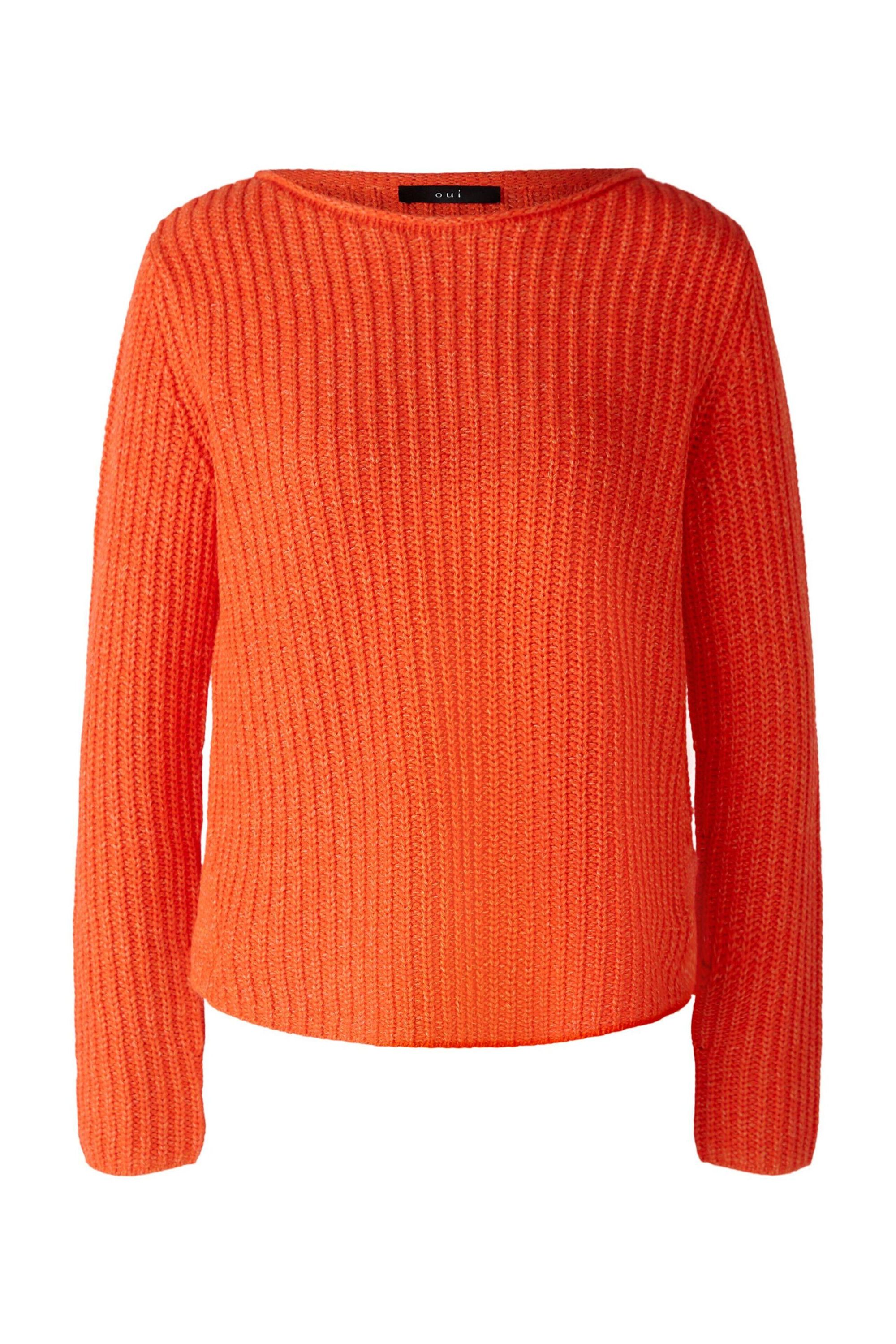 Melierter Strickpullover - 3550-cherry tomato - Orange