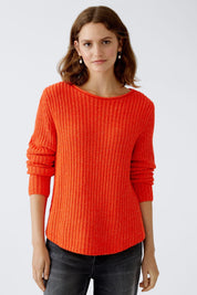 Melierter Strickpullover - 3550-cherry tomato - Orange