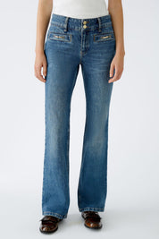 Jeans mit Flared Leg - 5500-darkblue denim - Blau