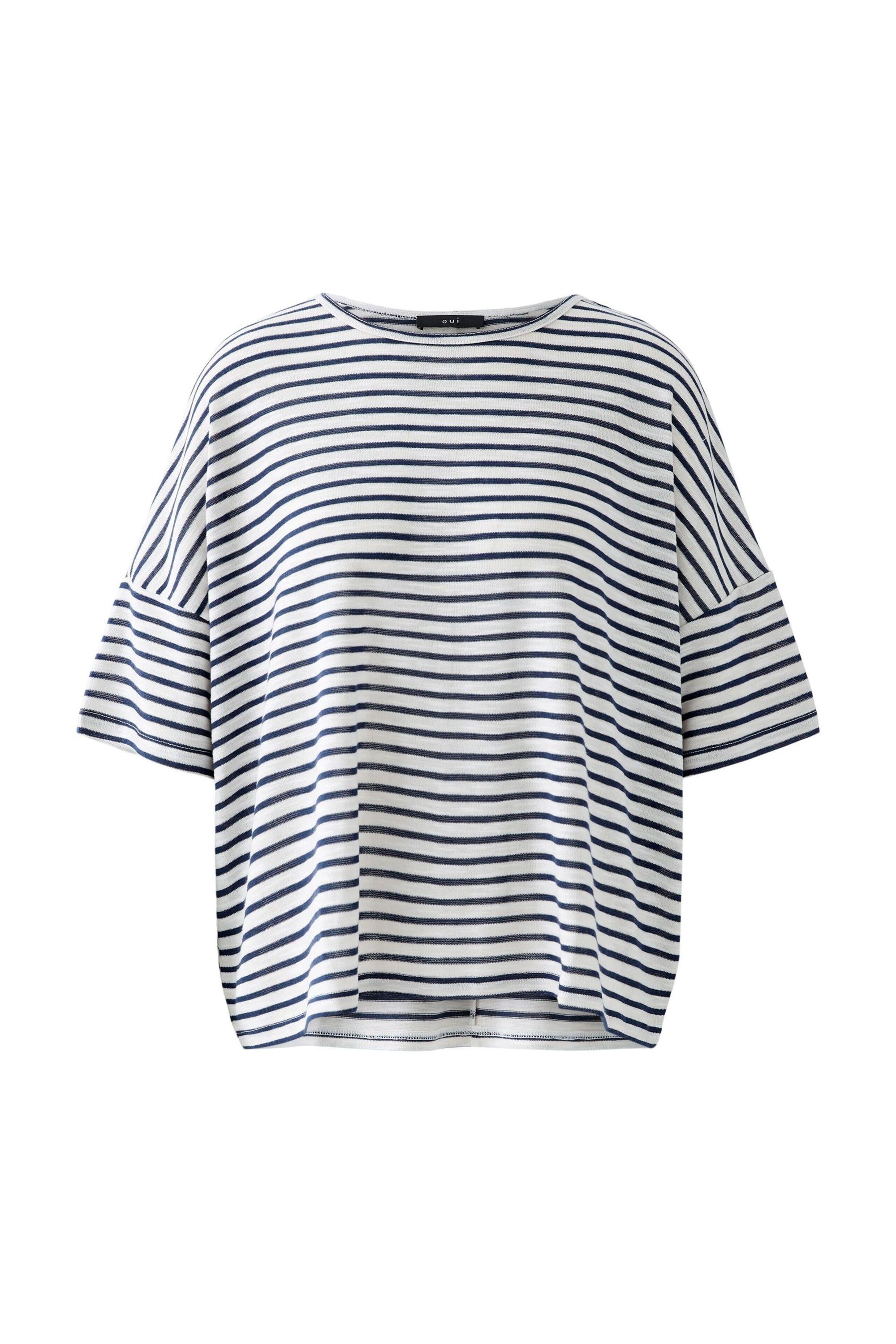 T-Shirt oversized - 0105-white blue - Blau | Weiß