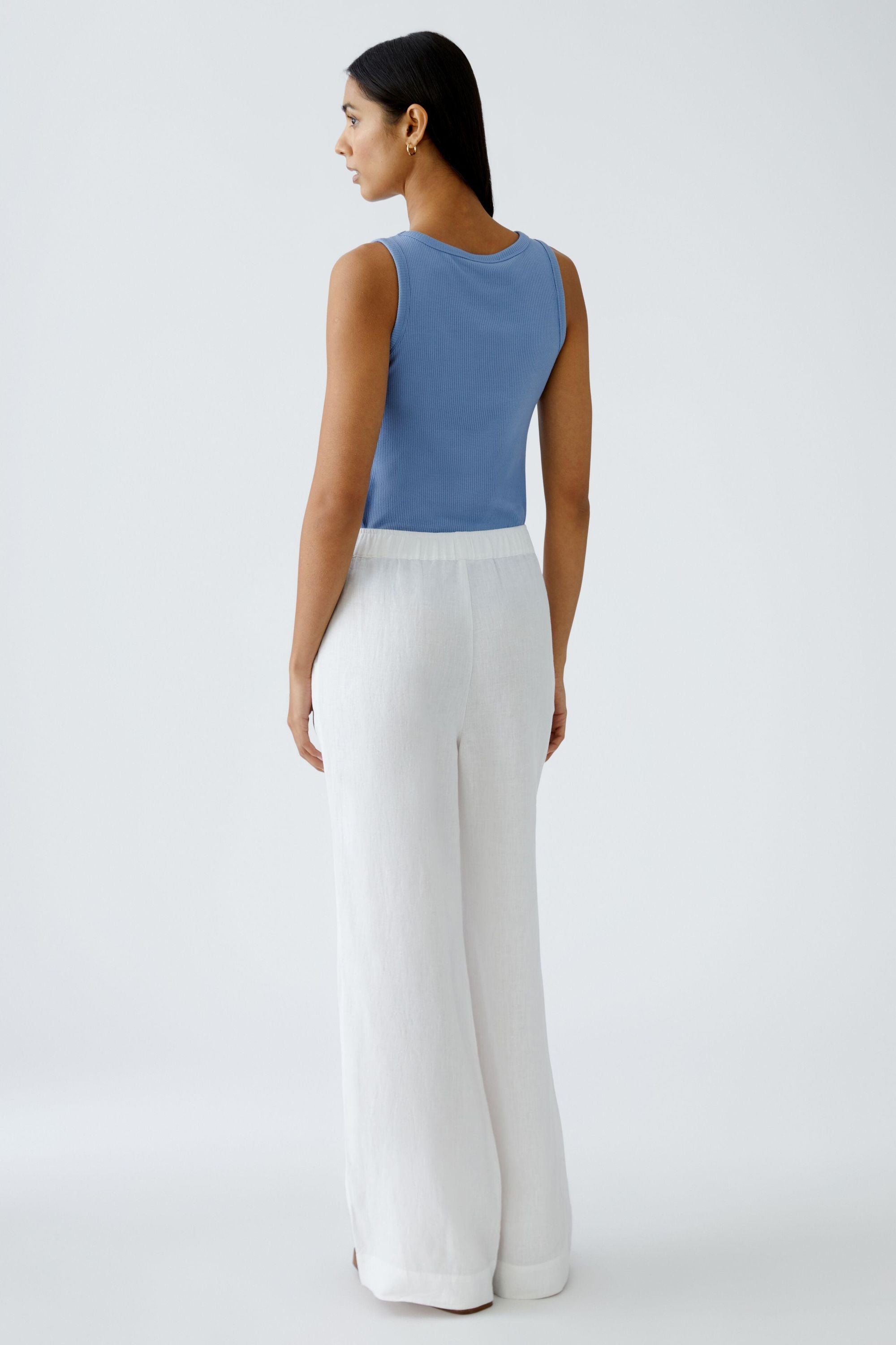 Leinenhose LINEN LOVE Wide Leg - 1002-optic white - Weiß