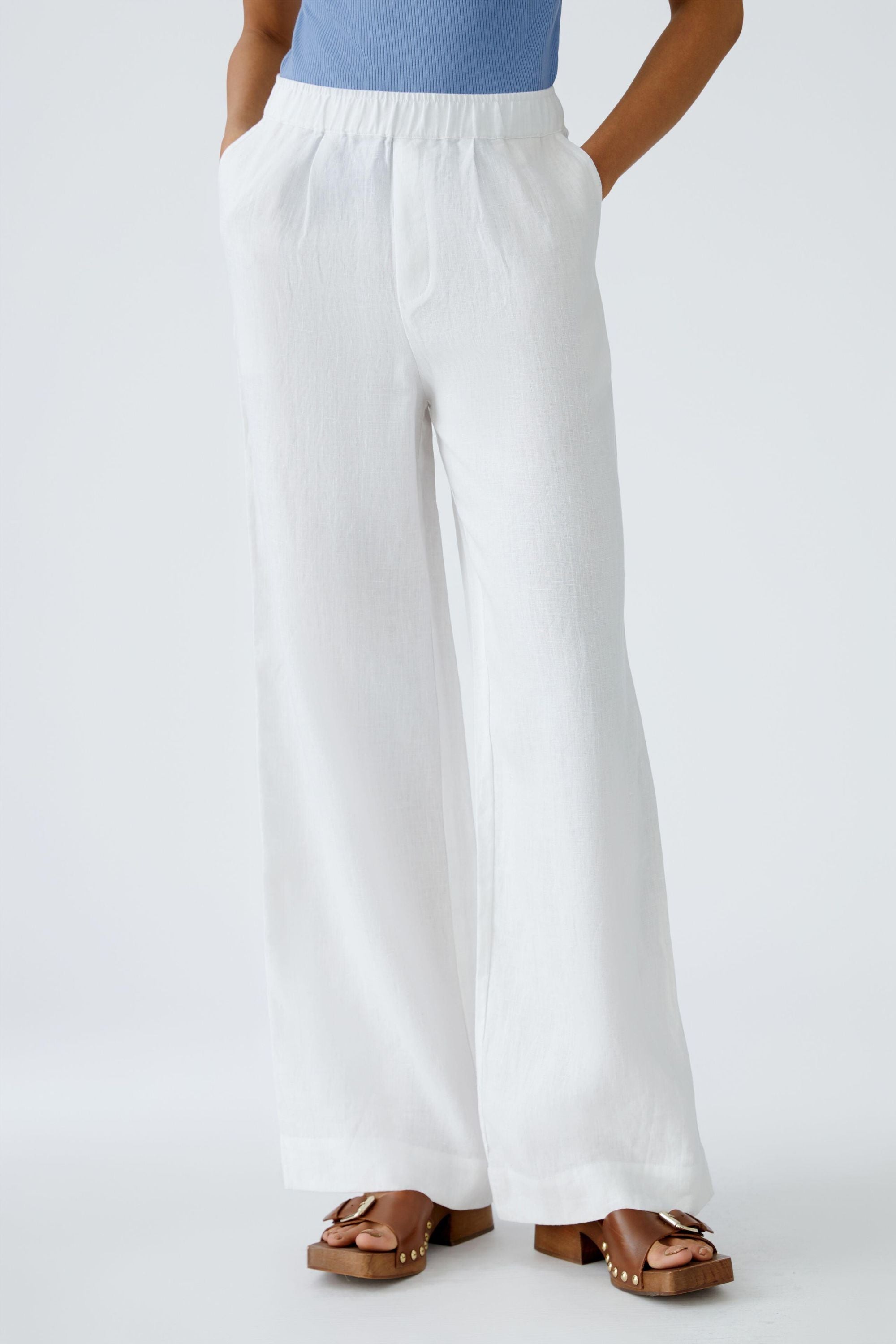 Leinenhose LINEN LOVE Wide Leg - 1002-optic white - Weiß