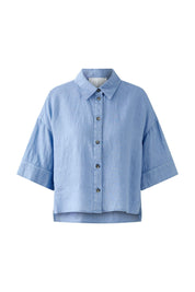 Leinenbluse LINEN LOVE - 5344-ocean blue - Blau