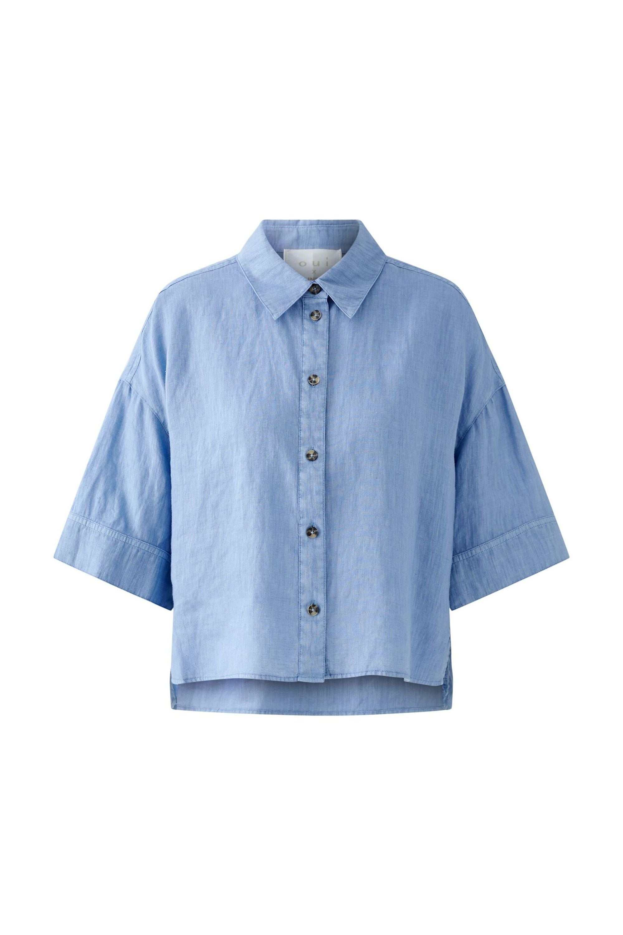 Leinenbluse LINEN LOVE - 5344-ocean blue - Blau