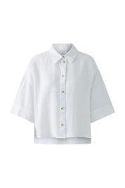 Leinenbluse LINEN LOVE - 1002-optic white - Weiß