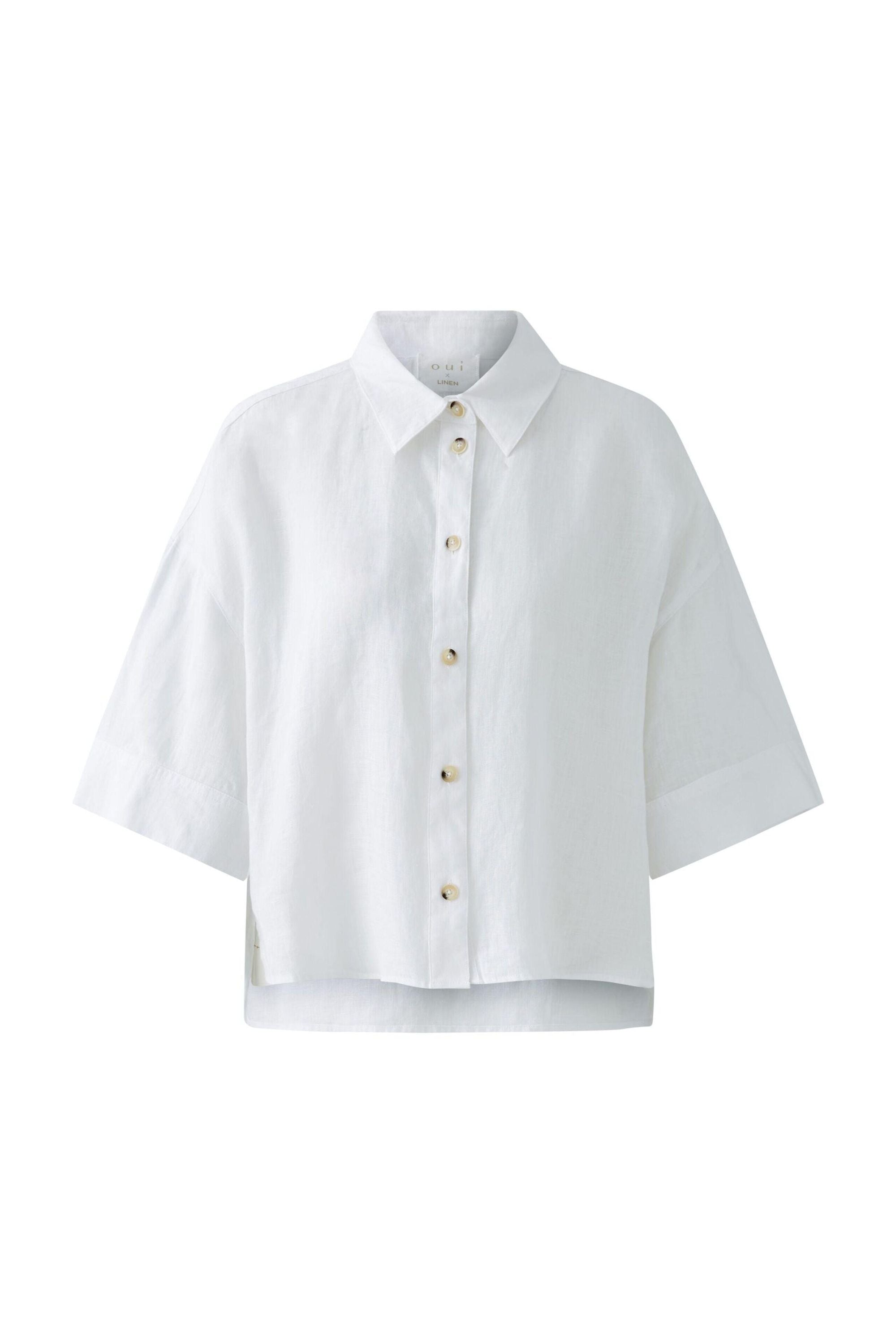 Leinenbluse LINEN LOVE - 1002-optic white - Weiß